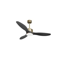 Modulo de KlassFan - Super destratificateur et ventilateur DC 132 cm Laiton bois noir Lumière dimmable 25 à 40 m²