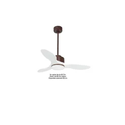 Modulo de KlassFan - Super destratificateur et ventilateur DC 106 cm Marron pales bois blanc Lumière dimmable 15 à 20 m²