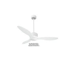 Modulo de KlassFan - Super destratificateur et ventilateur DC 132 cm Blanc pales bois blanc sans Lumière 25 à 40 m²