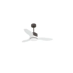 Modulo de KlassFan - Super destratificateur et ventilateur DC 106 cm Chocolat pales bois blanc Lumière dimmable 15 à 20 m²