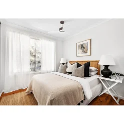 Modulo de KlassFan - Super destratificateur et ventilateur DC 106 cm Chocolat pales bois blanc Lumière dimmable 15 à 20 m²