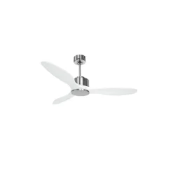 Modulo de KlassFan - Super destratificateur et ventilateur DC 132 cm Chrome pales bois blanc sans Lumière 25 à 40 m²