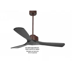 Modulo de KlassFan - Super destratificateur et ventilateur DC 132 cm Marron pales bois noir sans Lumière 25 à 40 m²