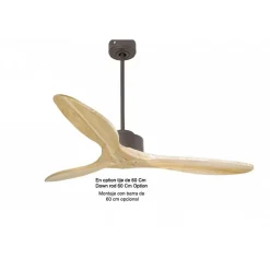 Modulo de KlassFan - Super destratificateur et ventilateur DC 132 cm Chocolat pales bois clair sans Lumière 25 à 40 m²