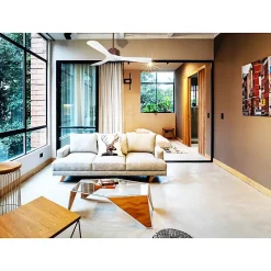 Modulo de KlassFan - Super destratificateur et ventilateur DC 132 cm Marron pales bois blanc sans Lumière 25 à 40 m²