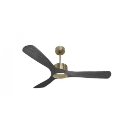 Modulo de KlassFan - Super destratificateur et ventilateur DC 132 cm Laiton pales bois noir sans Lumière 25 à 40 m²