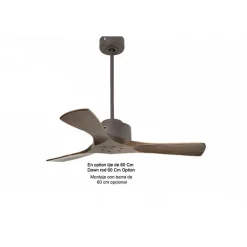 Modulo de KlassFan - Super destratificateur et ventilateur DC 106 cm Chocolat pales bois sombre sans Lumière 15 à 20 m²