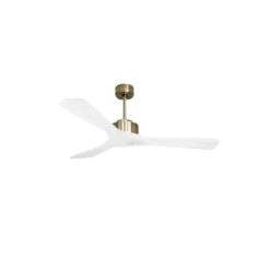 Modulo de KlassFan - Super destratificateur et ventilateur DC 132 cm Laiton pales bois blanc sans Lumière 25 à 40 m²