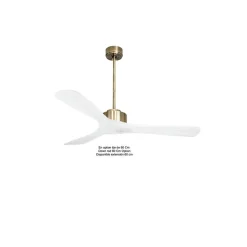 Modulo de KlassFan - Super destratificateur et ventilateur DC 132 cm Laiton pales bois blanc sans Lumière 25 à 40 m²