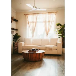 Modulo de KlassFan - Super destratificateur et ventilateur DC 132 cm Laiton pales bois blanc sans Lumière 25 à 40 m²