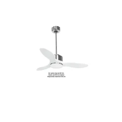 Modulo de KlassFan - Super destratificateur et ventilateur DC 106 cm Chrome pales bois blanc Lumière dimmable 15 à 20 m²