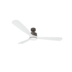 Modulo de KlassFan - Super destratificateur et ventilateur DC 166 cm Chocolat pales bois blanc avec Lumière 30 à 60 m²