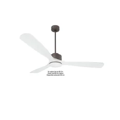 Modulo de KlassFan - Super destratificateur et ventilateur DC 166 cm Chocolat pales bois blanc avec Lumière 30 à 60 m²