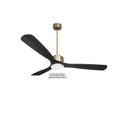 Modulo de KlassFan - Super destratificateur et ventilateur DC 166 cm Laiton pales bois noir avec Lumière 30 à 60 m²