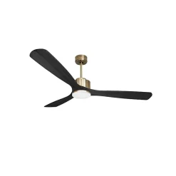Modulo de KlassFan - Super destratificateur et ventilateur DC 166 cm Laiton pales bois noir avec Lumière 30 à 60 m²