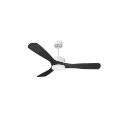 Modulo de KlassFan - Super destratificateur et ventilateur DC 132 cm Blanc bois noir Lumière dimmable 25 à 40 m²