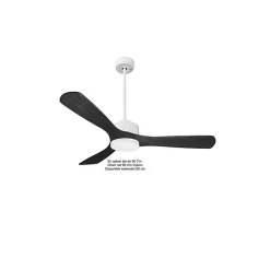 Modulo de KlassFan - Super destratificateur et ventilateur DC 132 cm Blanc bois noir Lumière dimmable 25 à 40 m²