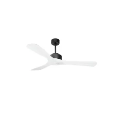 Modulo de KlassFan - Super destratificateur et ventilateur DC 132 cm Gris basalte pales bois blanc sans Lumière 25 à 40 m²