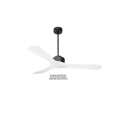 Modulo de KlassFan - Super destratificateur et ventilateur DC 132 cm Gris basalte pales bois blanc sans Lumière 25 à 40 m²