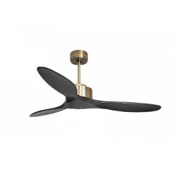 Modulo de KlassFan - Super destratificateur et ventilateur DC 132 cm Laiton pales bois noir sans Lumière 25 à 40 m²
