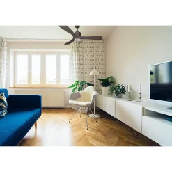 Modulo de KlassFan - Super destratificateur et ventilateur DC 132 cm Gris basalte pales bois noir Lumière dimmable 25 à 40 m²