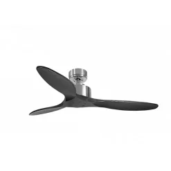 Modulo de KlassFan - Super destratificateur et ventilateur DC 132 cm Chrome pales bois noir sans Lumière 25 à 40 m²
