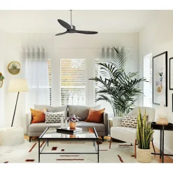 Modulo de KlassFan - Super destratificateur et ventilateur DC 132 cm Chrome pales bois noir sans Lumière 25 à 40 m²