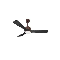 Modulo de KlassFan - Super destratificateur et ventilateur DC 132 cm Marron bois noir Lumière dimmable 25 à 40 m²