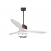 Modulo de KlassFan - Super destratificateur et ventilateur DC 132 cm Marron pales bois blanc sans Lumière 25 à 40 m²