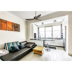 Modulo de KlassFan - Super destratificateur et ventilateur DC 132 cm Gris basalte pales bois sombre sans Lumière 25 à 40 m²