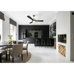 Modulo de KlassFan - Super destratificateur et ventilateur DC 132 cm Laiton bois noir Lumière dimmable 25 à 40 m²