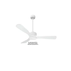 Modulo de KlassFan - Super destratificateur et ventilateur DC 132 cm Blanc bois blanc Lumière dimmable 25 à 40 m²