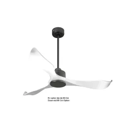 Modulo de KlassFan - Ventilateur de plafond DC sans Lumière Blanc et gris basalte, thermostat idéal pour 21 à 25 m²