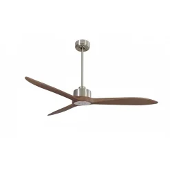 Modulo Latino III - Super destratificateur et ventilateur DC 132 cm chrome pales bois sombre idéal 26 à 40 m²
