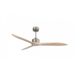 Modulo Latino III - Super destratificateur et ventilateur DC 132 cm chrome pales bois clair idéal 26 à 40 m²