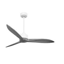 Modulo Latino Slim - Super destratificateur et ventilateur DC 132 cm blanc pales bois gris idéal 26 à 40 m²