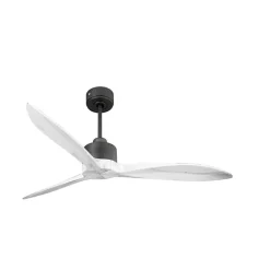 Modulo Latino Slim - Super destratificateur et ventilateur DC 132 cm noir pales bois blanc idéal 26 à 40 m²