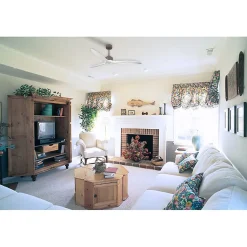 Modulo Latino Slim - Super destratificateur et ventilateur DC 132 cm chocolat pales bois blanc idéal 26 à 40 m²