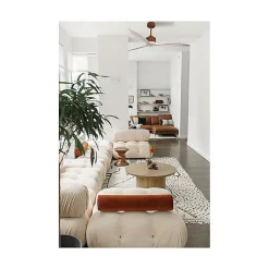 Modulo Latino Slim - Super destratificateur et ventilateur DC 132 cm marron pales bois blanc idéal 26 à 40 m²