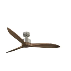 Modulo Latino Slim - Super destratificateur et ventilateur DC 132 cm chrome pales bois sombre idéal 26 à 40 m²
