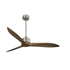 Modulo Latino Slim - Super destratificateur et ventilateur DC 132 cm chrome pales bois sombre idéal 26 à 40 m²