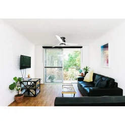 Modulo Low Profile Regular - un ventilateur pour plafond bas , DC 127 cm Noir pales abs blanc Lumière Dimmable 20 à 40 m²