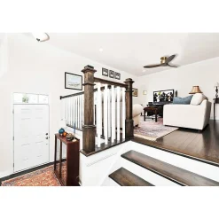 Modulo Low Profile Regular -un ventilateur pour plafond bas DC 132 cm Laiton pales fermées bois sombre sans Lumière 20 à 40 m²