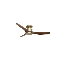 Modulo Low Profile Regular - un ventilateur pour plafond bas , DC 127 cm Laiton pales abs marron sans Lumière 20 à 40 m²