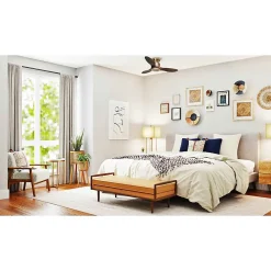 Modulo Low Profile Regular - un ventilateur pour plafond bas , DC 106 cm Laiton pales bois sombre sans Lumière 10 à 20 m²