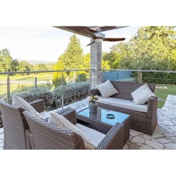 Modulo Regular Exterior - un ventilateur pour extérieur IP44, DC 127 cm Blanc pales abs marron sans Lumière 20 à 30 m²