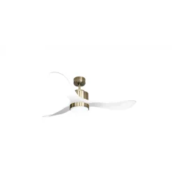 Modulo Regular Exterior - un ventilateur pour extérieur IP44, DC 132 cm Laiton pales abs blanc Lumière dimmable 20 à 35 m²