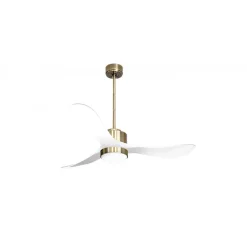 Modulo Regular Exterior - un ventilateur pour extérieur IP44, DC 132 cm Laiton pales abs blanc Lumière dimmable 20 à 35 m²