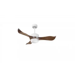 Modulo Regular Exterior - un ventilateur pour extérieur IP44, DC 106 cm Blanc pales abs marron Lumière dimmable 10 à 20 m²