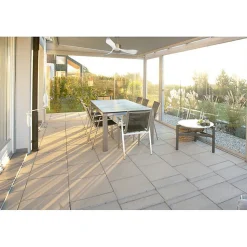 Modulo Regular Exterior - un ventilateur pour extérieur IP44, DC 106 cm Laiton pales abs blanc sans Lumière 10 à 20 m²